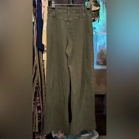 NWT Free People We The Free Libre Wide-Leg Jeans - thyme green - 25 - Picture 8 of 10